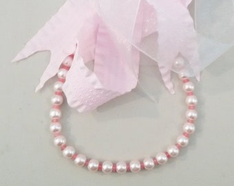 Essence of simplicity, Necklace with pink Swarovski crystal pearls and Czech glass spacers