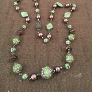 Mountain and prairie color Necklace, Indonesian, Czech, Swarovski & Millefiori beads