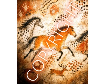 Lascaux Cave Horses Print - New from Sea Raven Press