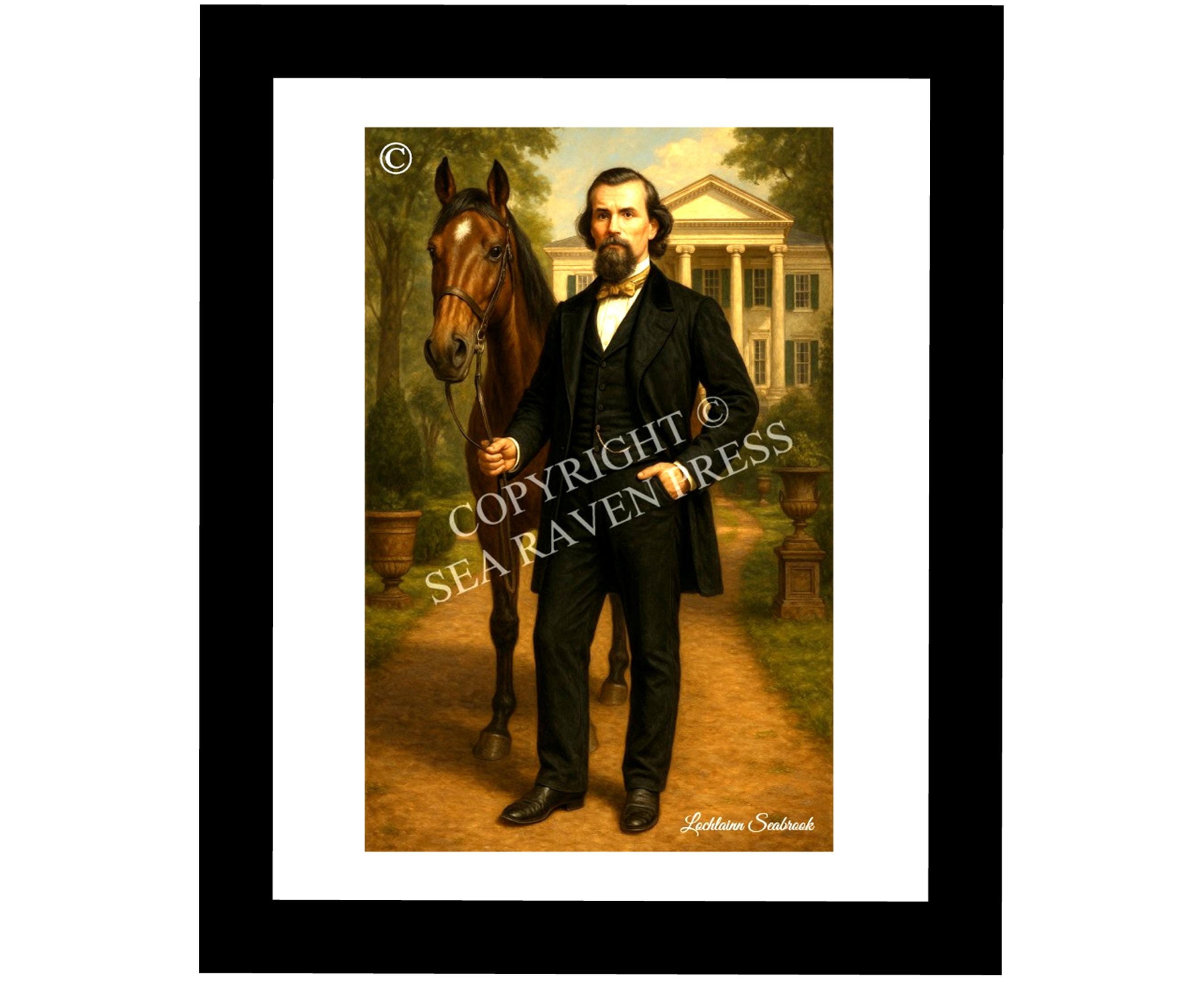 Roderick Poster Nathan Bedford Forrest With His Horse Roderick Poster 11x17 Decorative ...
