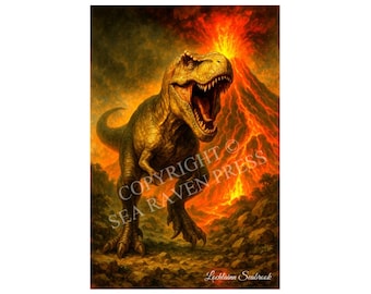 Tyrannosaurus Rex Dinosaur Poster 11x17 – Vibrant Prehistoric Wall Art 80 lb Semi-Gloss Finish.