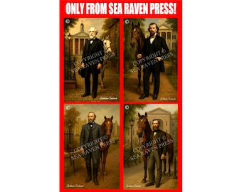 Four Civil War Southern Generals Poster Collection – Historic Decorative Wall Art Set - Size 11x17