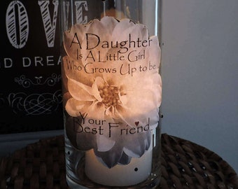 Daughter Candle Holder for Daughter Candle Gift Daughter Birthday Gift | Mother to Daughter Gifts Gift for Daughter From Mom Daughter Candle