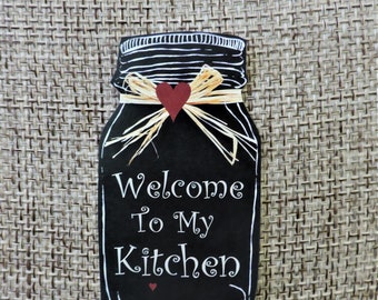 Kitchen Magnet for Country Kitchen Mason Jar Magnet for Fridge Magnet Mason Jar Decor Fridge Magnet Welcome to my Kitchen Mason Jar Magnet