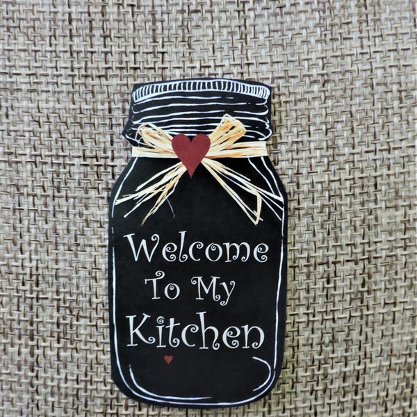 Kitchen Magnet for Country Kitchen Mason Jar Magnet for Fridge Magnet Mason Jar Decor Fridge Magnet Welcome to my Kitchen Mason Jar Magnet