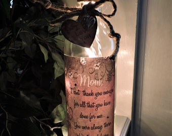 Mom Gift Wine Bottle Light | Mother's Day Gift | Mom Birthday Gift | Mom Lamp | Gifts for Mom | Mom Gift from Daughter | Mom Gift from Son