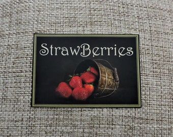 Strawberry Magnet | Strawberry Kitchen Decor | Refrigerator Magnet | Strawberries Magnet | Fridge Magnets | Strawberry Collector Gift