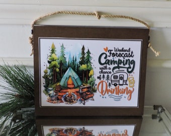 Gift for Camper Camping Sign Funny Decor for Tent Camping Sign Rustic Campsite Camp Sign Funny Campsite Sign for Tent Campers Campfire Sign
