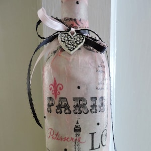 Paris Home Décor Paris Wine Bottle Light Pink French Décor Eiffel Tower Lamp Paris Theme Gift for Friend Home Décor French Theme