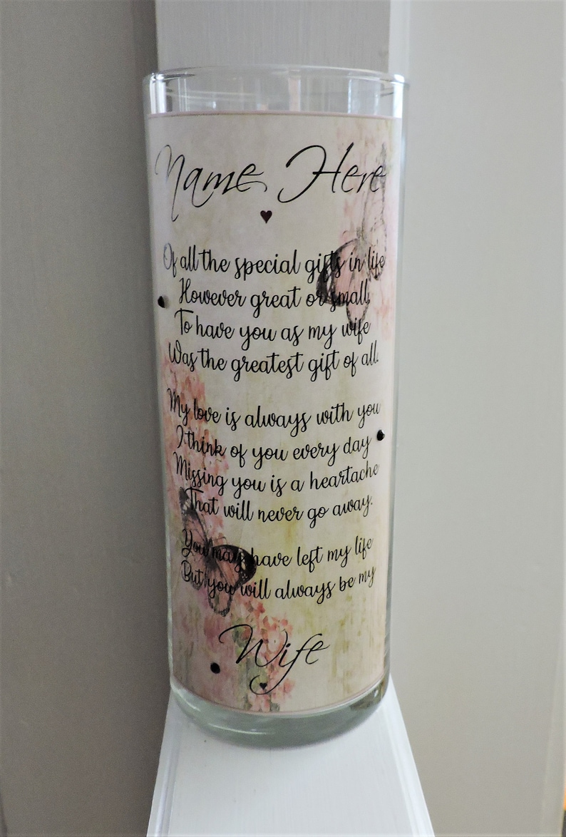 Loss of Wife Memorial Gift Personalized Memorial Gift for Etsy