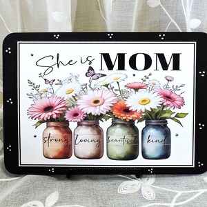 Mother&#39;s Day Gift Mom Mason Jar and Flowers Sign Farmhouse Kitchen Sign Mom Laundry Room Decor Art for Laundry Room Country Kitchen Decor