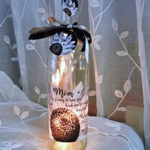 Mama Gift for Mom Wine Bottle Light Mother&#39;s Day Gift from Daughter to Mom Birthday Gift Blue Butterfly Gift From Son Lighted Bottle for Mom