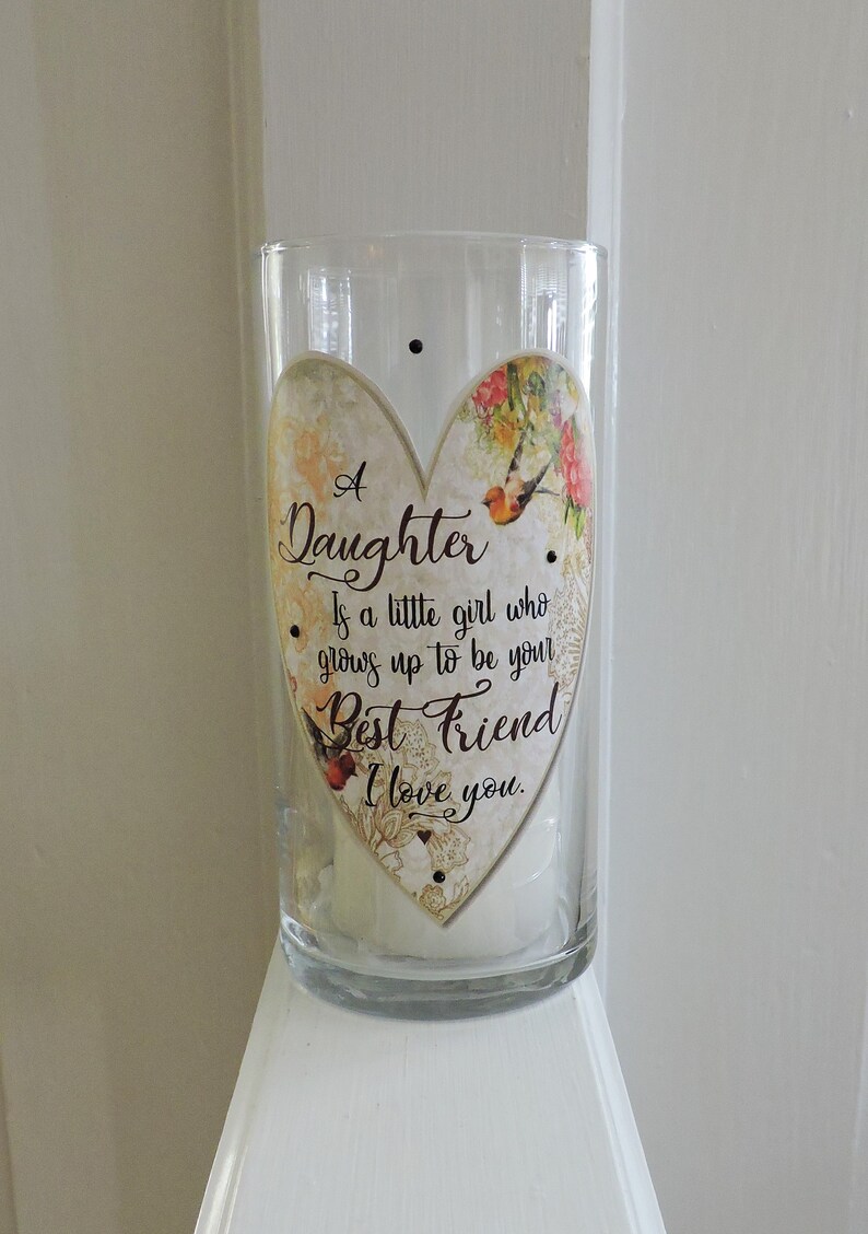 Daughter Candle Holder Daughter Gift From Mom Daughter Etsy