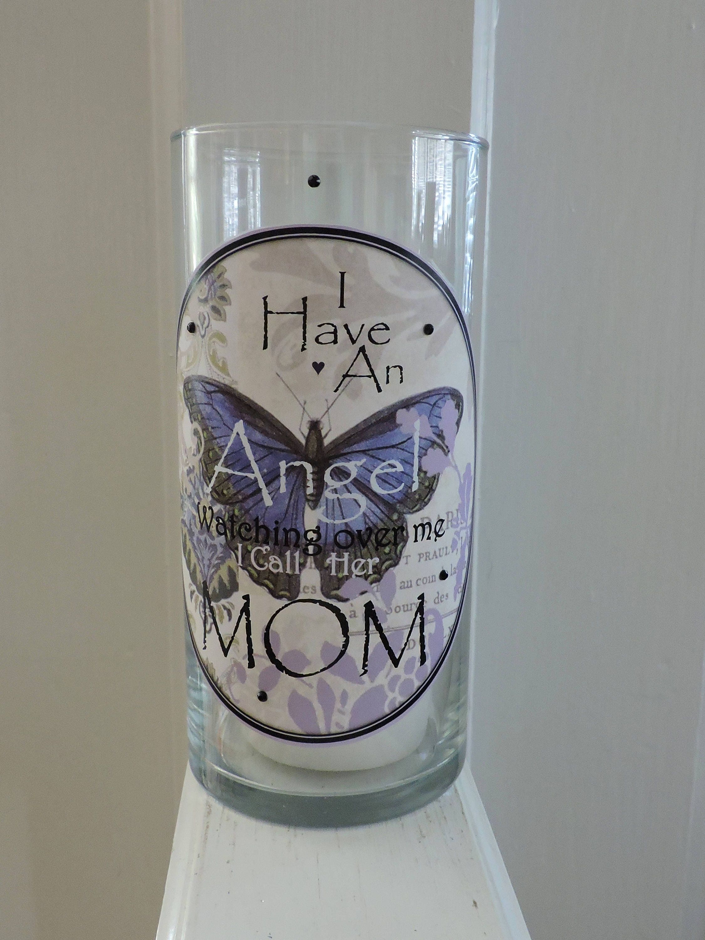 Mom Candle Holder Mom Memorial Candle I Have An Angel Etsy