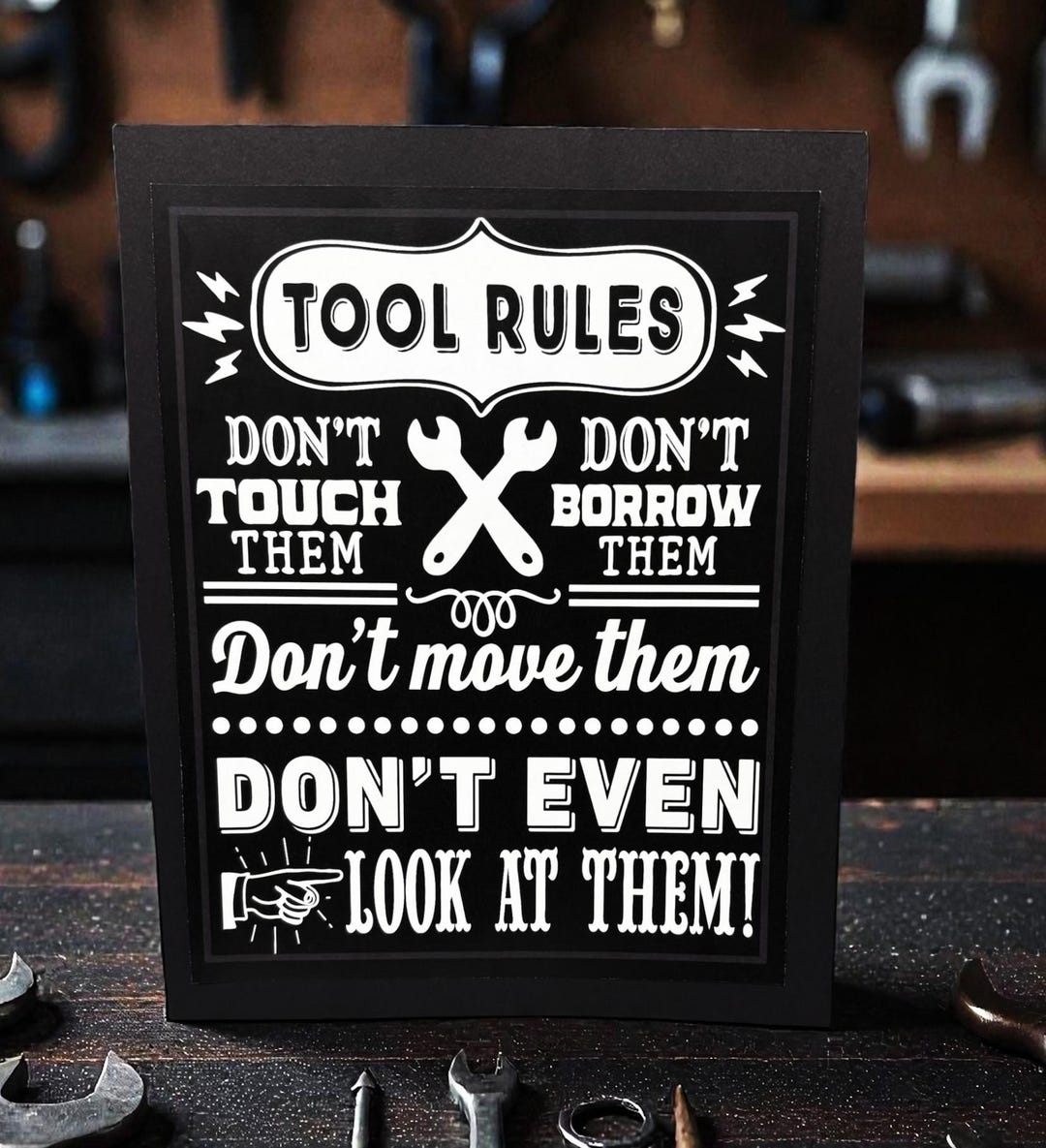 Tool Rules Sign Funny Tool Rules Wood Sign, Garage Decor Gift for Dad - Etsy