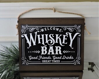 Brother Whiskey Bar Wood Sign for Dad Birthday Gift for Uncle Bar Sign for Man Cave Whiskey Sign for Basement Bar Whiskey Sign for Men