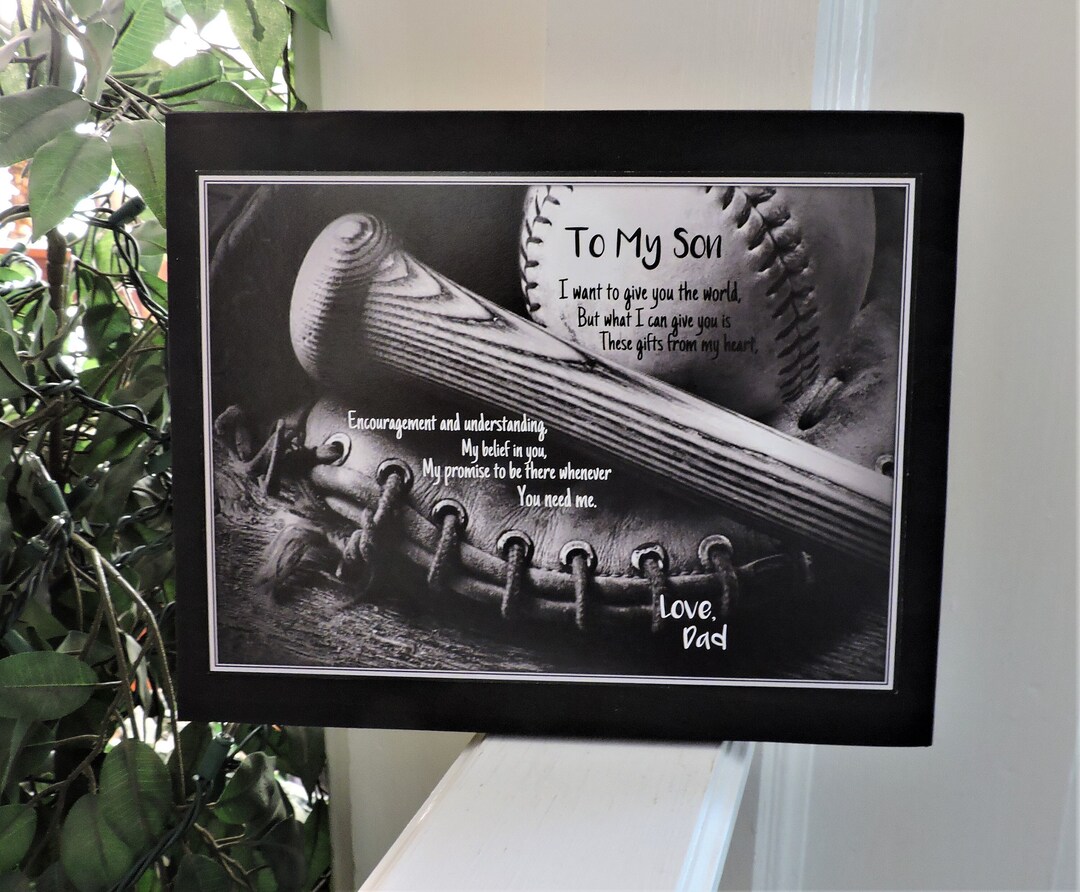 Kids Baseball Gift Baseball Sign Gift From Dad to Son Etsy