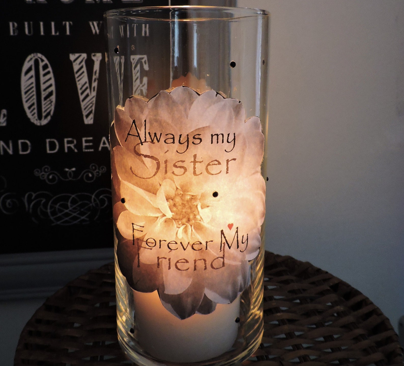 Sisters Candle Holder Sister Gift Sister Birthday Gift Etsy