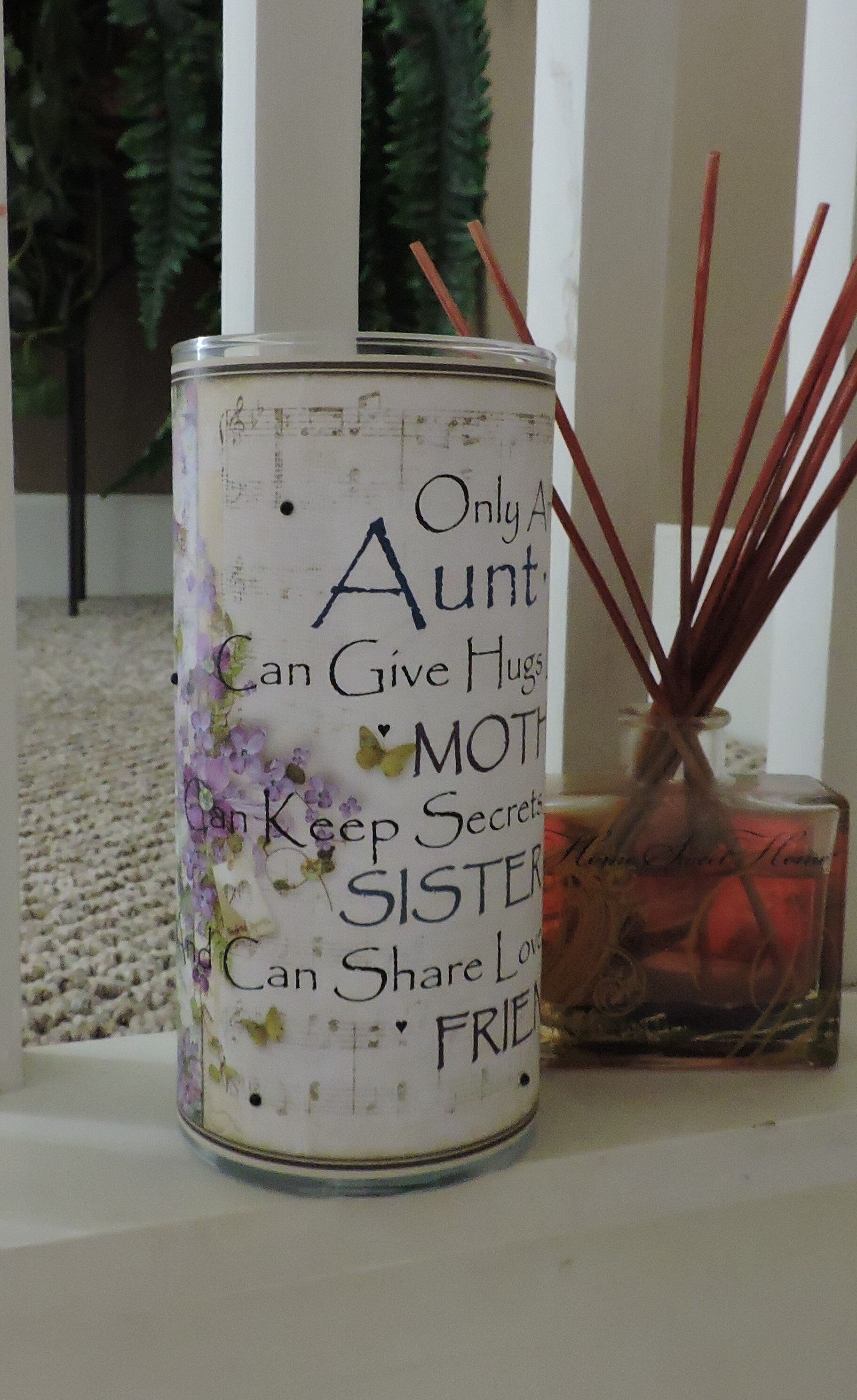 Purple Floral Aunt Candle Aunt Gift Aunt Birthday Gift Etsy