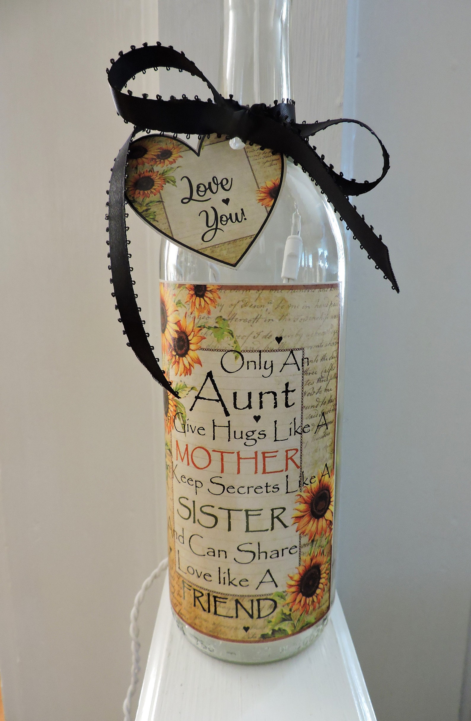 Aunt Wine Bottle Light Aunt Gift Aunt Birthday Gift Etsy
