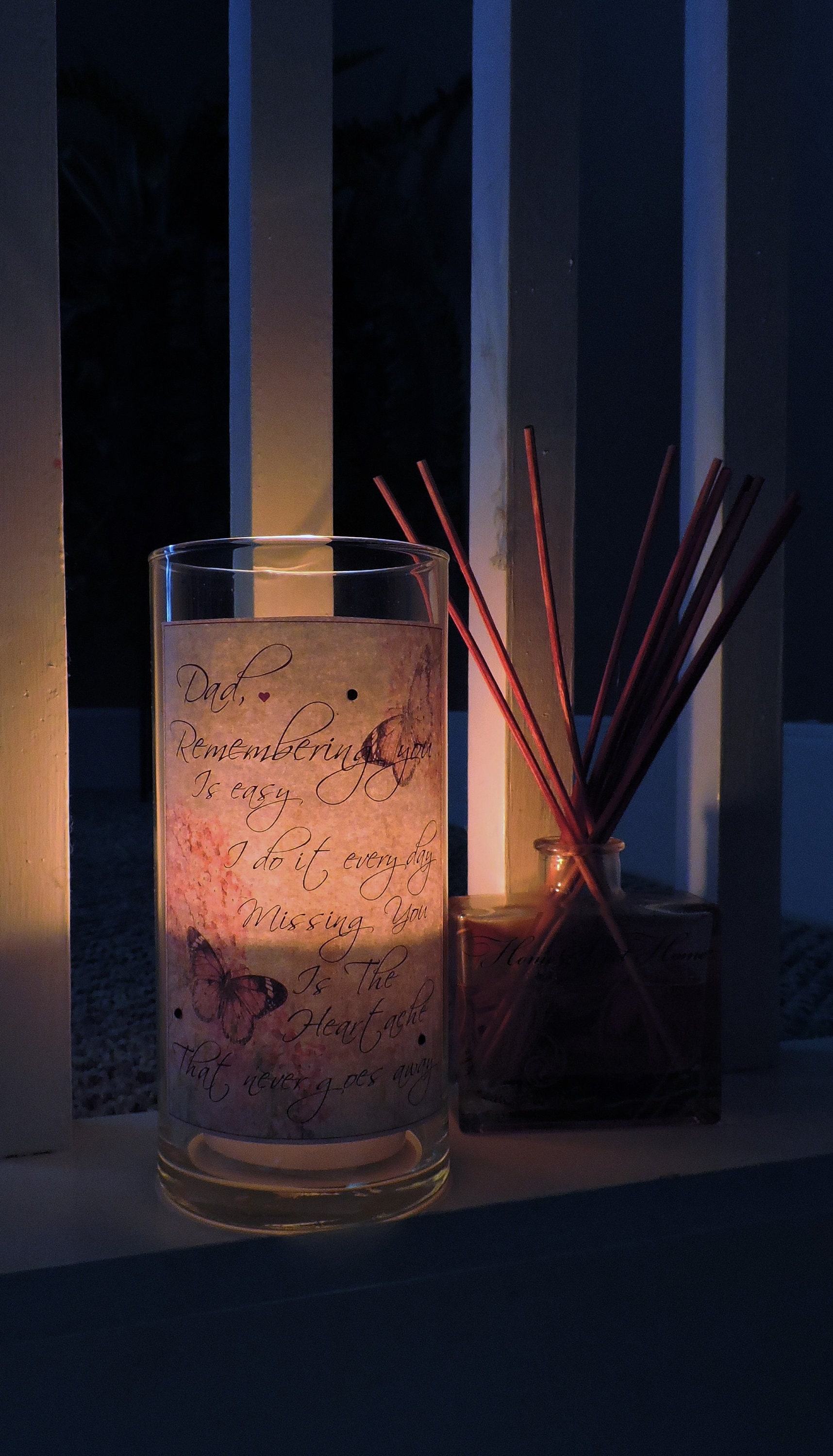Dad Candle Holder Dad Memorial Candle Mom Memorial Gift Etsy