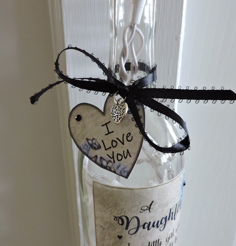 Daughter Birthday Gift Daughter Lamp Daughter Wine Bottle Light Gift for Daughter Blue Butterfly Lamp Daughter Gift