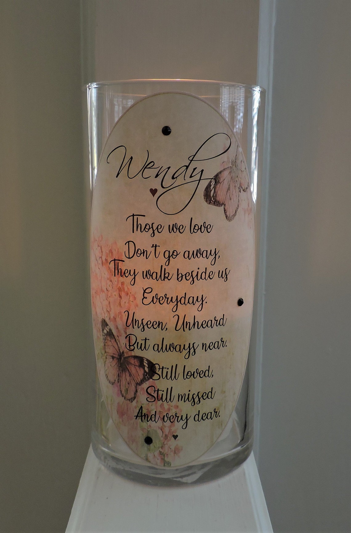 In Memory of Candle Holder Dad Memorial Candle Mom Etsy