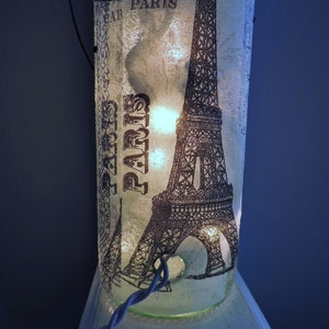 Paris Home Décor Paris Wine Bottle Light Black & Gray French Décor Eiffel Tower Lamp Paris Theme Home Décor French Theme image 3