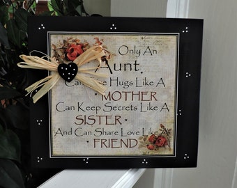 Aunt Wood Sign Home Decor for Aunt Gift From Niece for Aunt New Aunt Gift from Sister for New Aunt Wood Sign Gift for Aunt from Brother