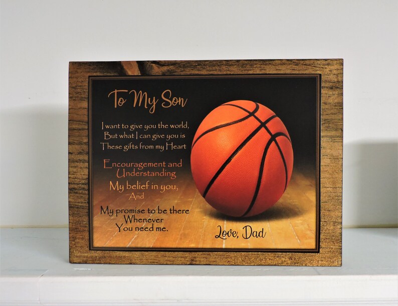 Kids Basketball Gift Basketball Sign Gift from Dad to Son Etsy