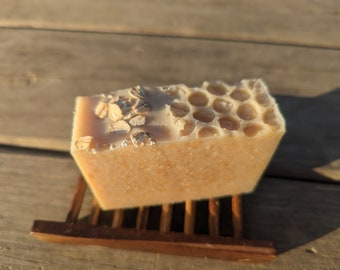 Unscented Oat and Honey Grass fed Tallow Goat Milk Soap