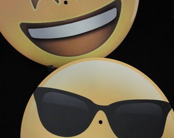 Chargers/Placemats, Wall Decor, "I'm Happy" Faces, Asstd, 2xRound™, Recycled,  Up-Cycled, Reclaimed, Custom UV Printed Vintage LPs