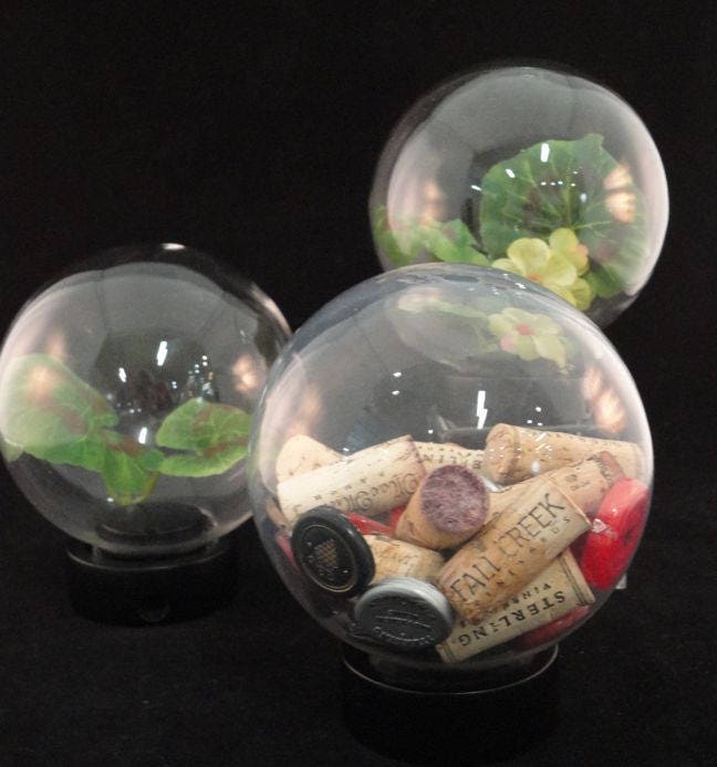 Display Globesmall Glass on Wood Base Etsy