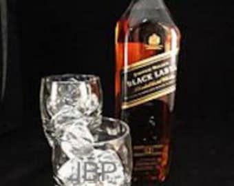 Set/10 Old Fashioned Size, Retro Style Glassware,  - Personalized/Monogrammed -Rotary Engraved