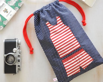 Borsa di stoffa per ragazzo. Pratica borsa da viaggio per uomo. Borsa da viaggio fatta a mano. Borsa intimo in cotone. Sacchetto di stoccaggio. Regalo per la festa del papà.