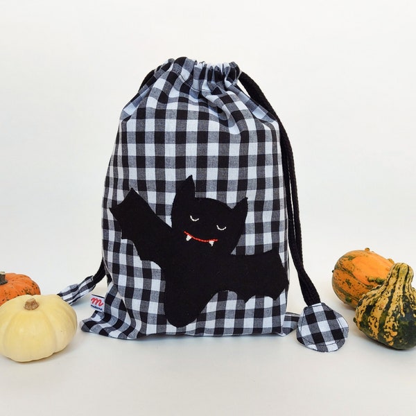 Bolsa murciélago para el truco o trato de Halloween, bolsa para niños, regalo de Halloween para niños, bolsa de algodón reutilizable.