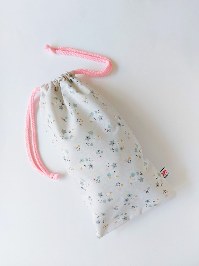 Ballet shoe bag, handmade cotton dance bag, sac to carry dance accessories, original gift for ballerinas, ballet pointe dance shoes bag. image 2