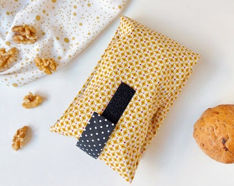 Handmade reusable, adaptable and washable cotton sandwich wrap, a sustainable alternative to single use plastic, perfect for all family.