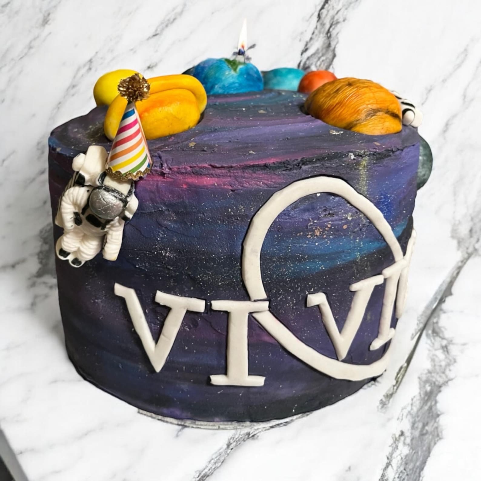 Fondant Cake Toppers NASA Space Planets Galaxy Cake Decorations ...