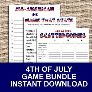 Printable 4th of July Party Games - Instant Download