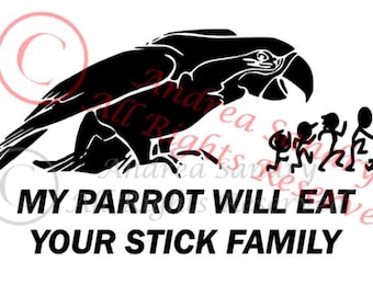 Funny Parrot Themed Bumper Stickers Choose From Over a Dozen - Etsy