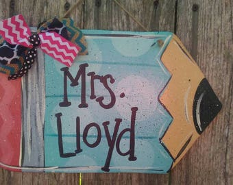 teacher pencil sign etsy