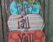 Fall door hanger, wood door hanger, happy Fall door hanger, pumpkin door hanger, pumpkin decor, Fall decor