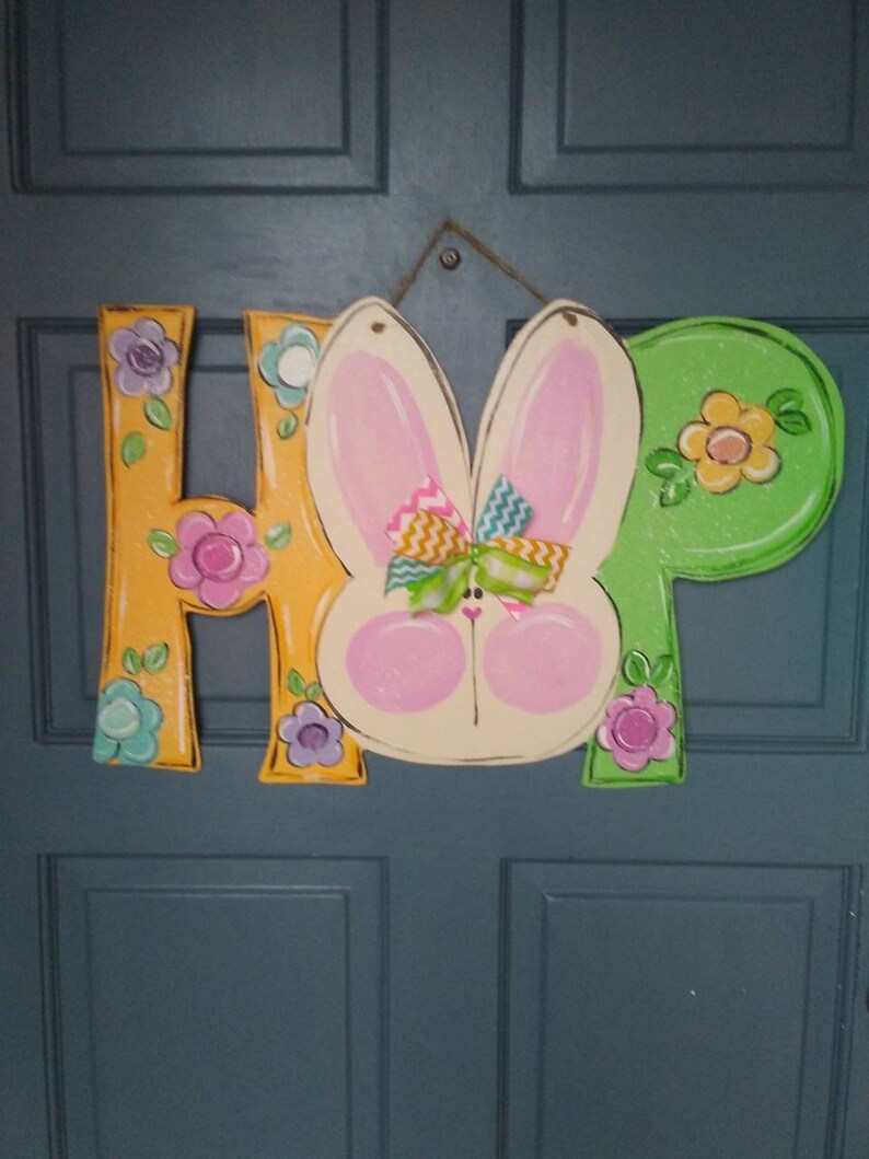 Easter Door Hanger Easter Decor Spring Door Hanger Bunny Etsy