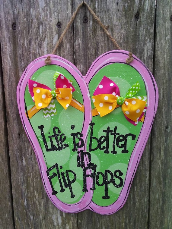 Door Hangers Flip Flop Door Hanger Summer Door Hanger Flip - Etsy
