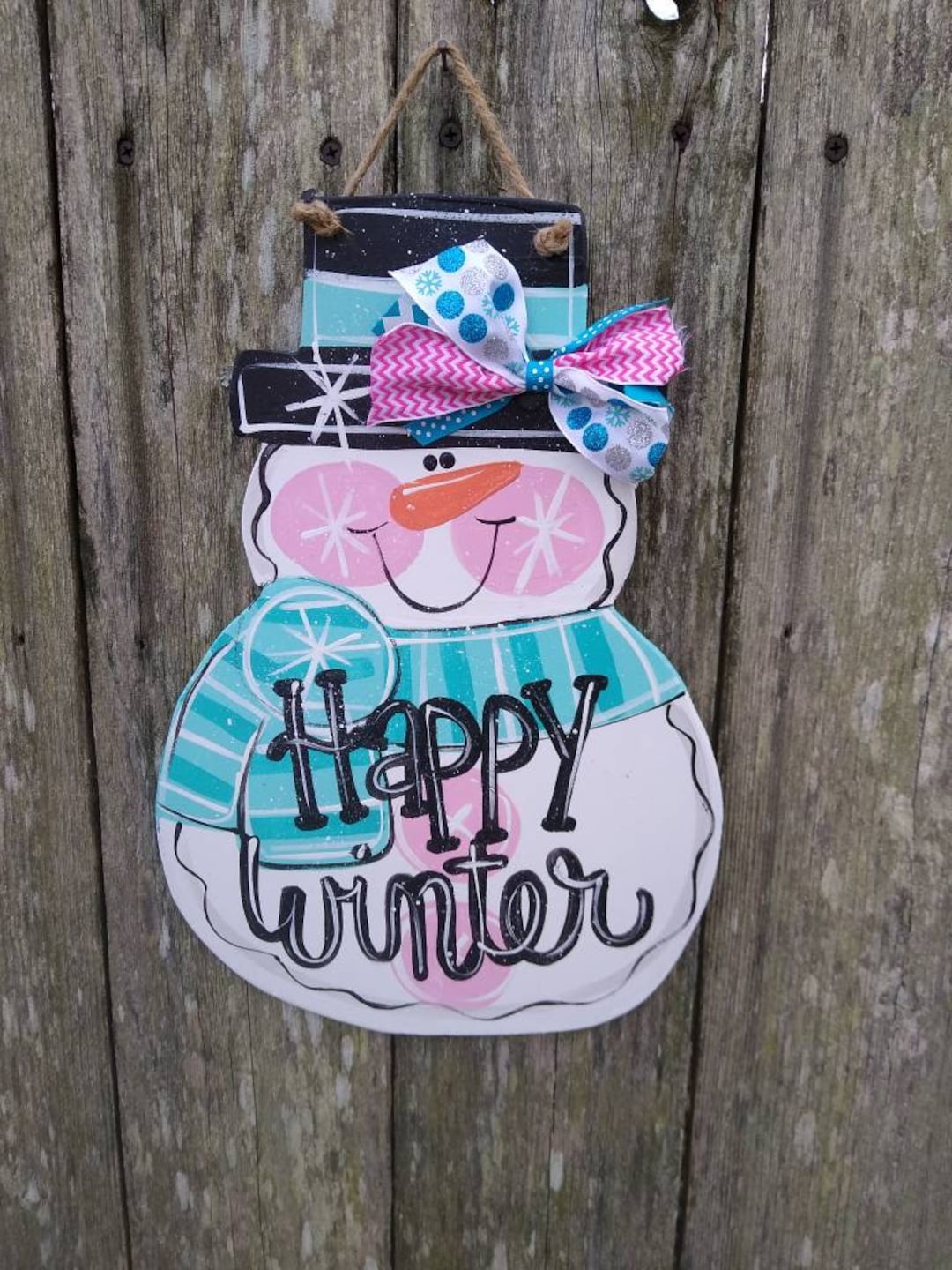 Snowman Door Hanger, Winter Door Hanger, Winter Decor, Farmhouse Decor ...