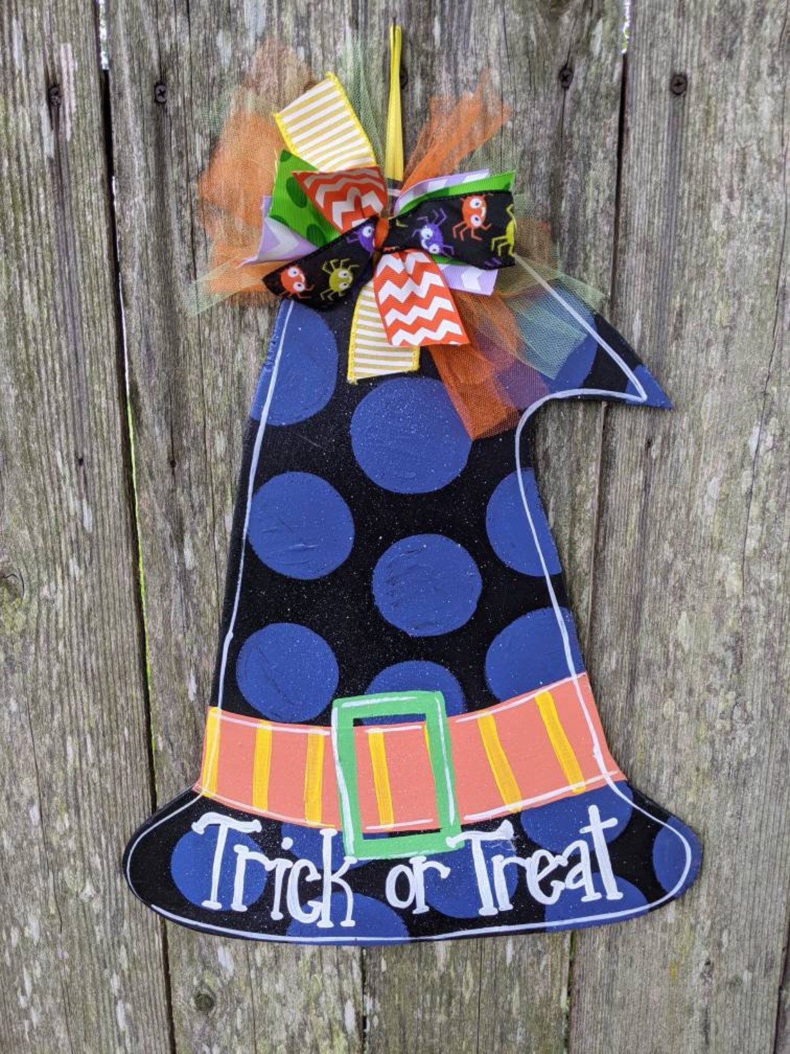 Halloween Door Hanger Halloween Decor Witch Hat Door Hanger Etsy