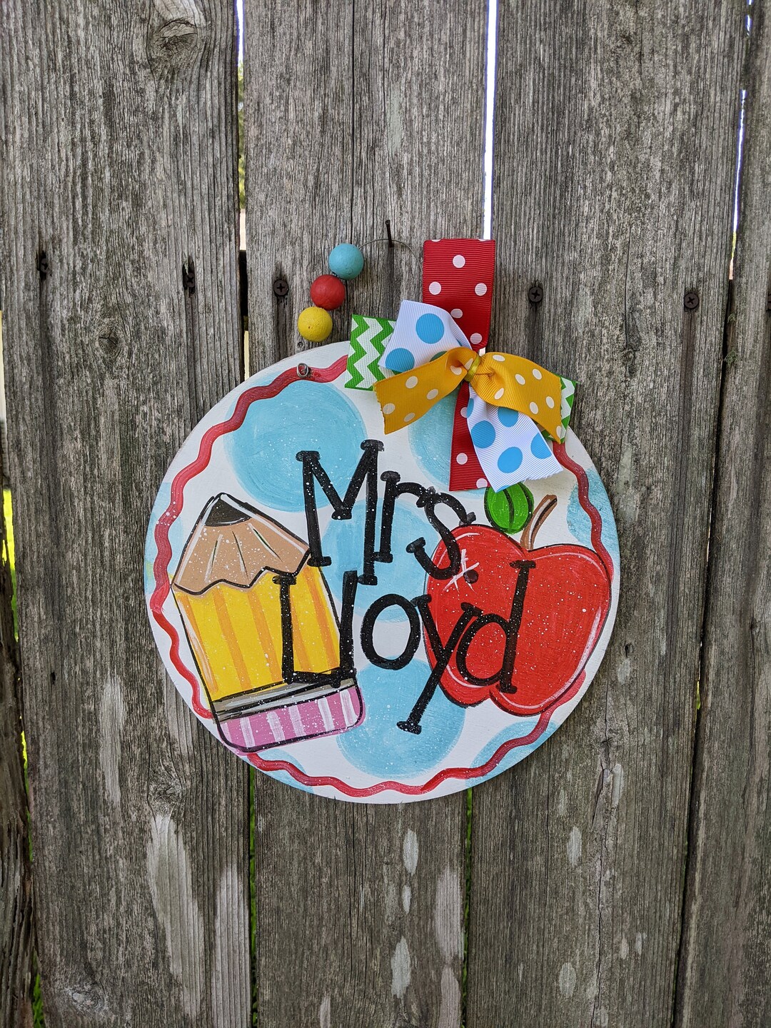 Teacher Door Hanger, Personalized Teacher Door Hanger, Teacher Gift