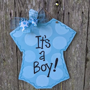 It&#39;s a boy door hanger, hospital door hanger, baby boy door hanger, birth announcement, baby shower gift.