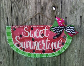 Door hangers, Summer door hanger, watermelon door hanger, sweet summertime, summer decor, watermelon decor, pool decor